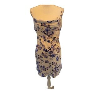 Urban Outfitters cowl neck floral slip mini dress.